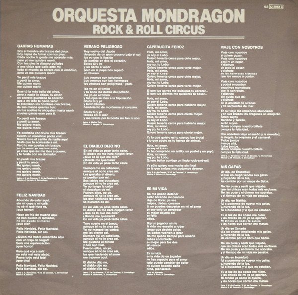 Orquesta Mondragón Rock & Roll Circus-2xLP, Vinilos, Historia Nuestra