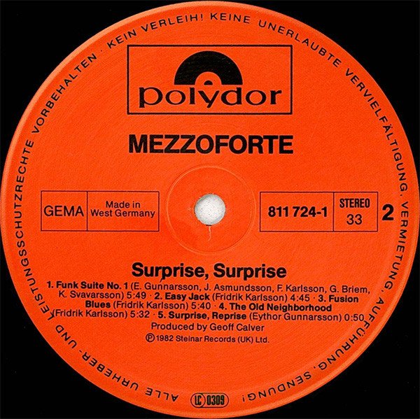 Mezzoforte Surprise, Surprise-LP, Vinilos, Historia Nuestra