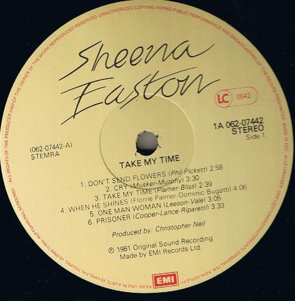 Sheena Easton Take My Time-LP, Vinilos, Historia Nuestra