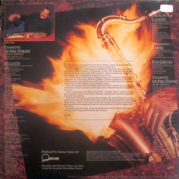 Ernie Watts Chariots Of Fire-LP, Vinilos, Historia Nuestra