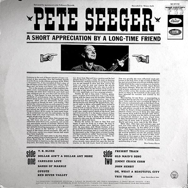 Pete Seeger Folk Songs By Pete Seeger LP, Vinilos, Historia Nuestra