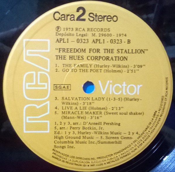 The Hues Corporation Freedom For The Stallion LP, Vinilos, Historia Nuestra