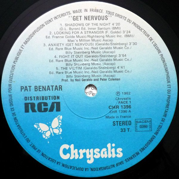 Pat Benatar Get Nervous LP, Vinilos, Historia Nuestra