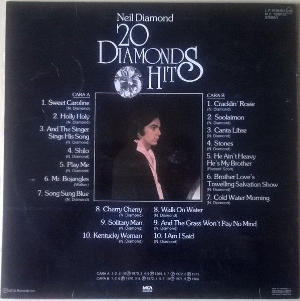 Neil Diamond 20 Diamonds Hits-LP, Vinilos, Historia Nuestra