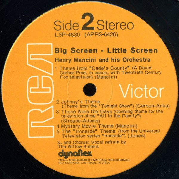 Henry Mancini, His Orchestra And Chorus* Big Screen - Little Screen LP, Vinilos, Historia Nuestra