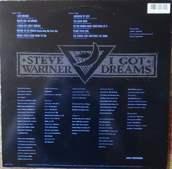 Steve Wariner I Got Dreams LP, Vinilos, Historia Nuestra