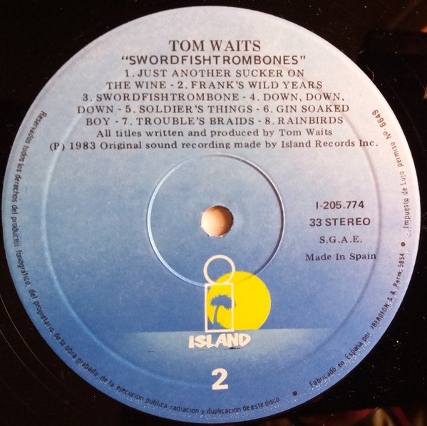 Tom Waits Swordfishtrombones-7, Vinilos, Historia Nuestra