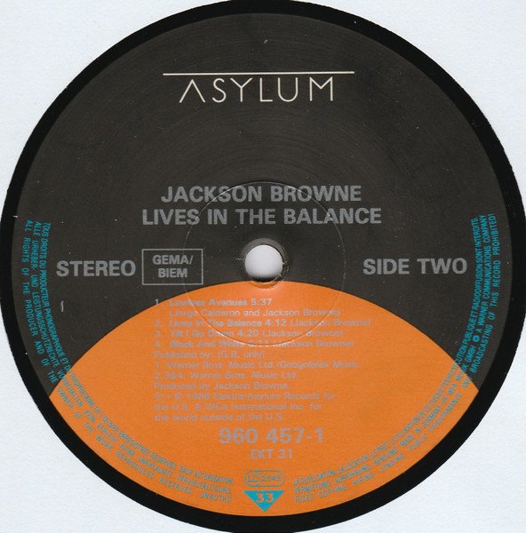 Jackson Browne Lives In The Balance-LP, Vinilos, Historia Nuestra