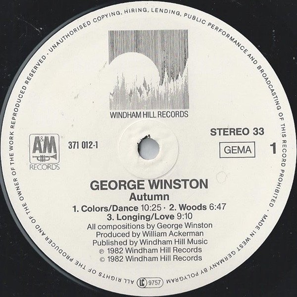 George Winston Autumn-LP, Vinilos, Historia Nuestra