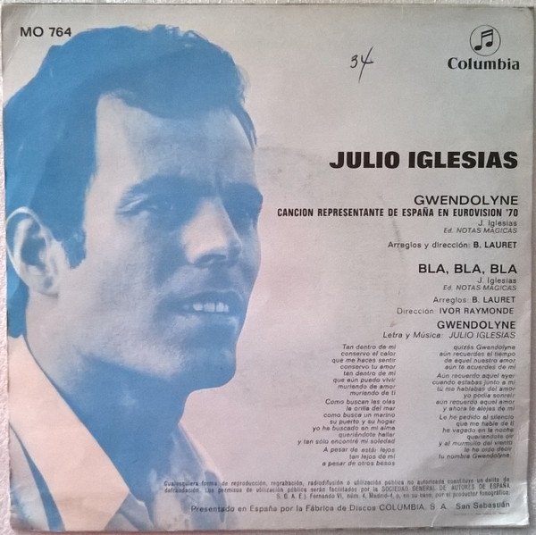 Julio Iglesias Gwendolyne-, Vinilos, Historia Nuestra