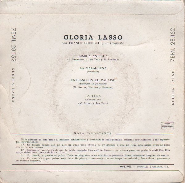 Gloria Lasso Con Franck Pourcel y Su Orquesta* Lisboa Antigua-, Vinilos, Historia Nuestra