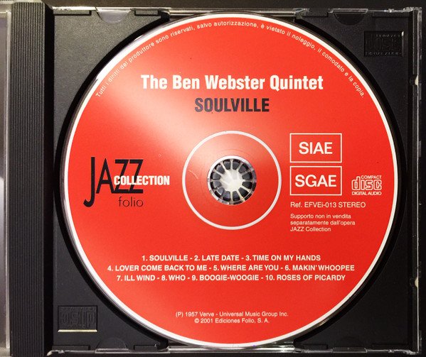 The Ben Webster Quintet Soulville-, CDs, Historia Nuestra