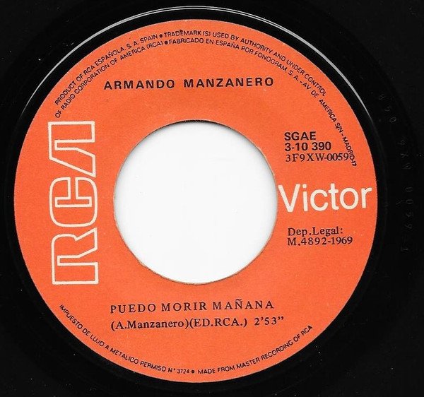 Armando Manzanero Puedo Morir Mañana / Esperare-, Vinilos, Historia Nuestra