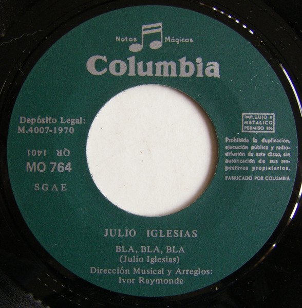 Julio Iglesias Gwendolyne-, Vinilos, Historia Nuestra