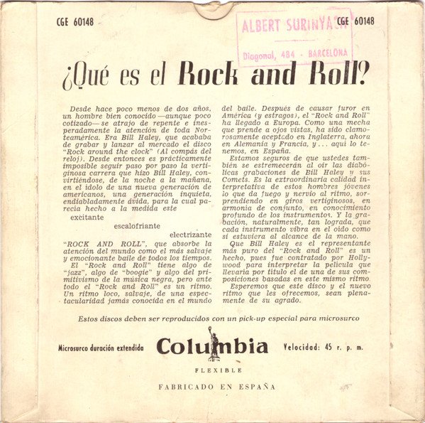 Bill Haley And His Comets Rock Around The Clock = Al Compás Del Reloj-, Vinilos, Historia Nuestra