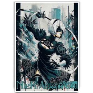 Póster, Poster 2B NieR Automata 4, Poster Acción_AventuraPosters Historia Nuestra, Póster Videojuegos | Historia Nuestra