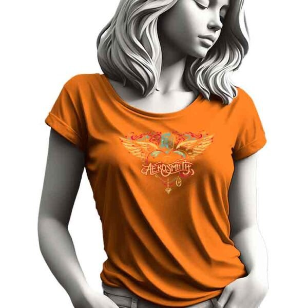 Aerosmith Musica Naranja, Aerosmith Camiseta mujer manga corta, Historia Nuestra