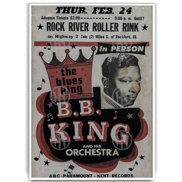 Póster, Poster BB King & Orchestra, Poster BluesPosters Historia Nuestra, Póster Música | Historia Nuestra
