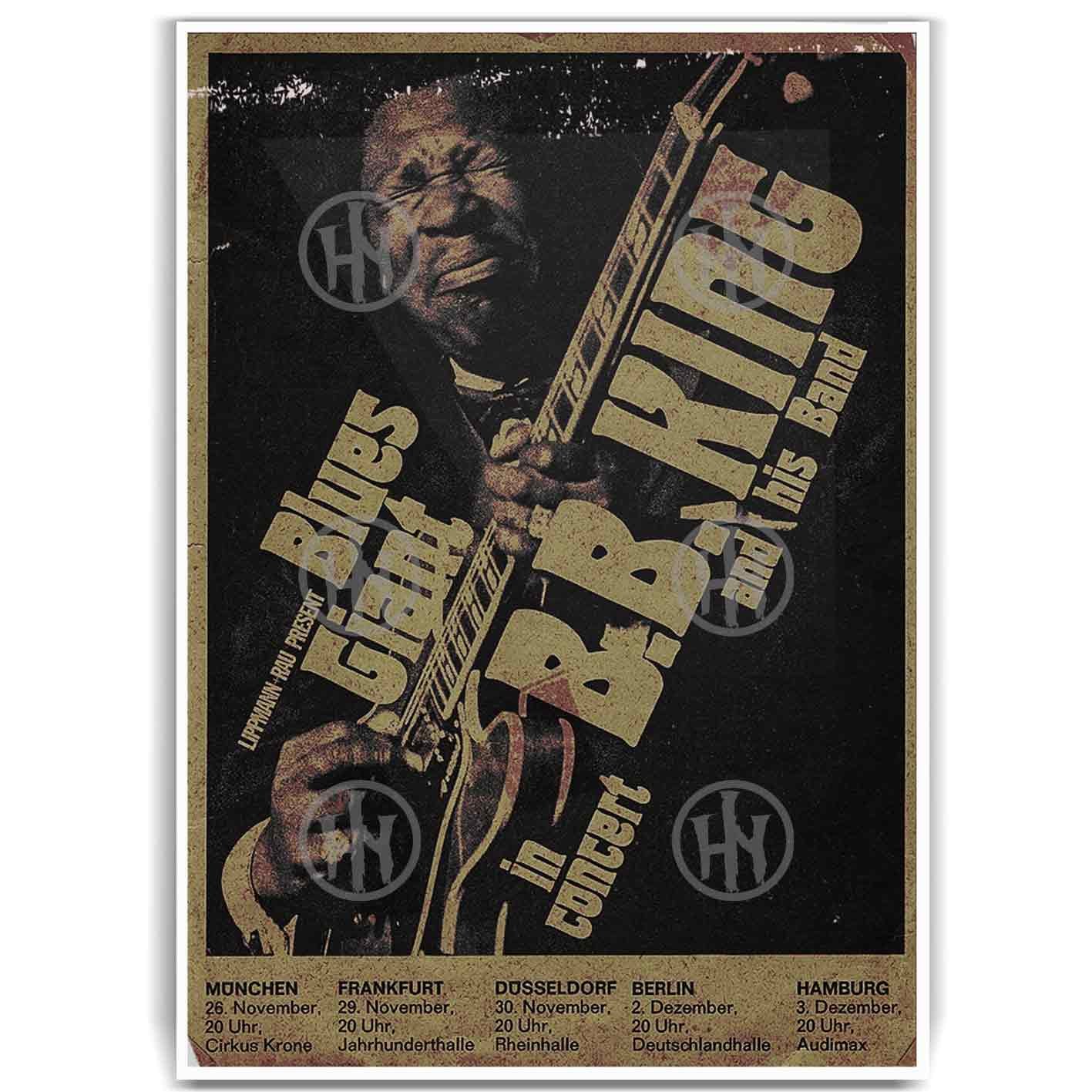 Póster, Poster BB King and his band, Poster BluesPosters Historia Nuestra, Póster Música | Historia Nuestra