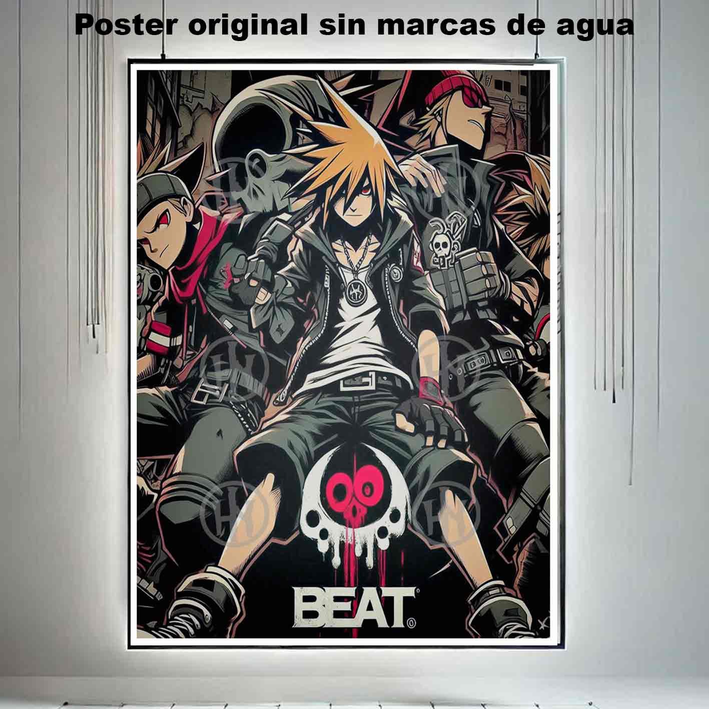 Beat The World Ends with You Manga Aventura Poster de, Beat The World Ends with You-El Póster Personalizado, Historia Nuestra