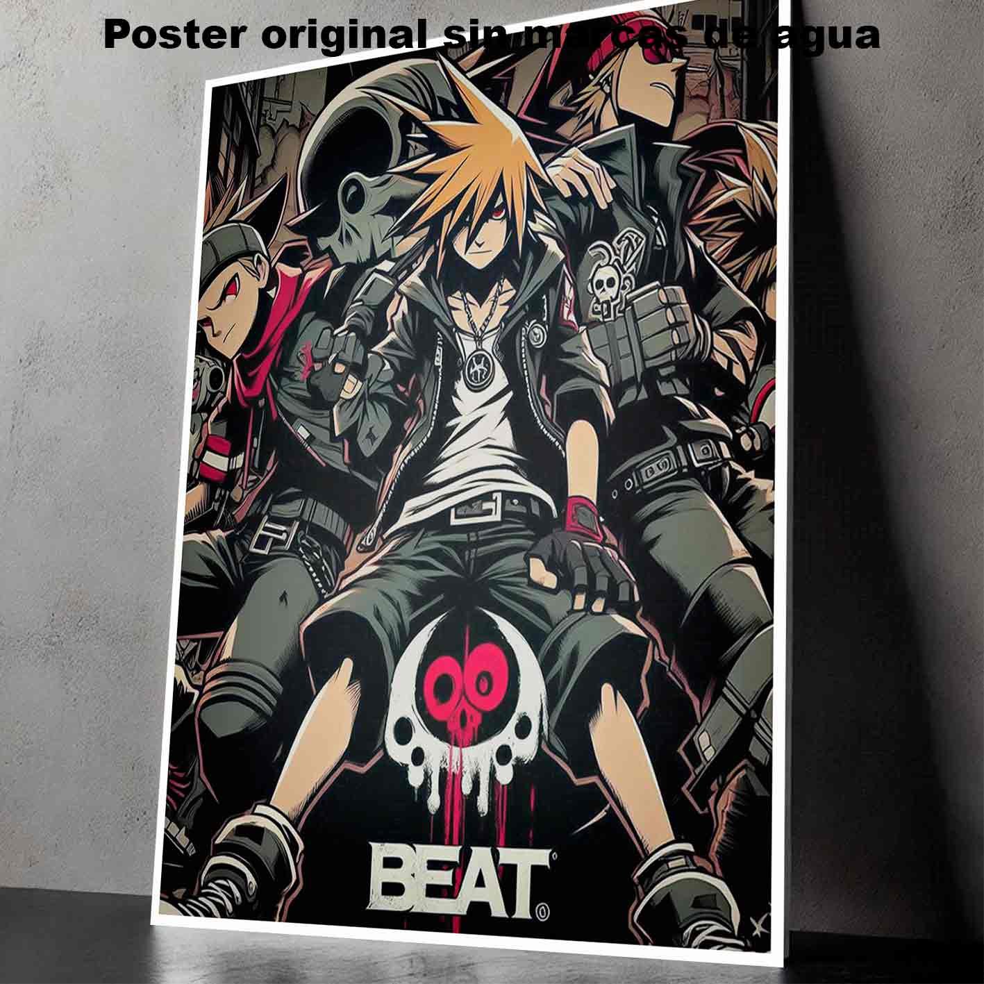 Beat The World Ends with You Manga Aventura Poster de, Beat The World Ends with You-El Póster Personalizado, Historia Nuestra