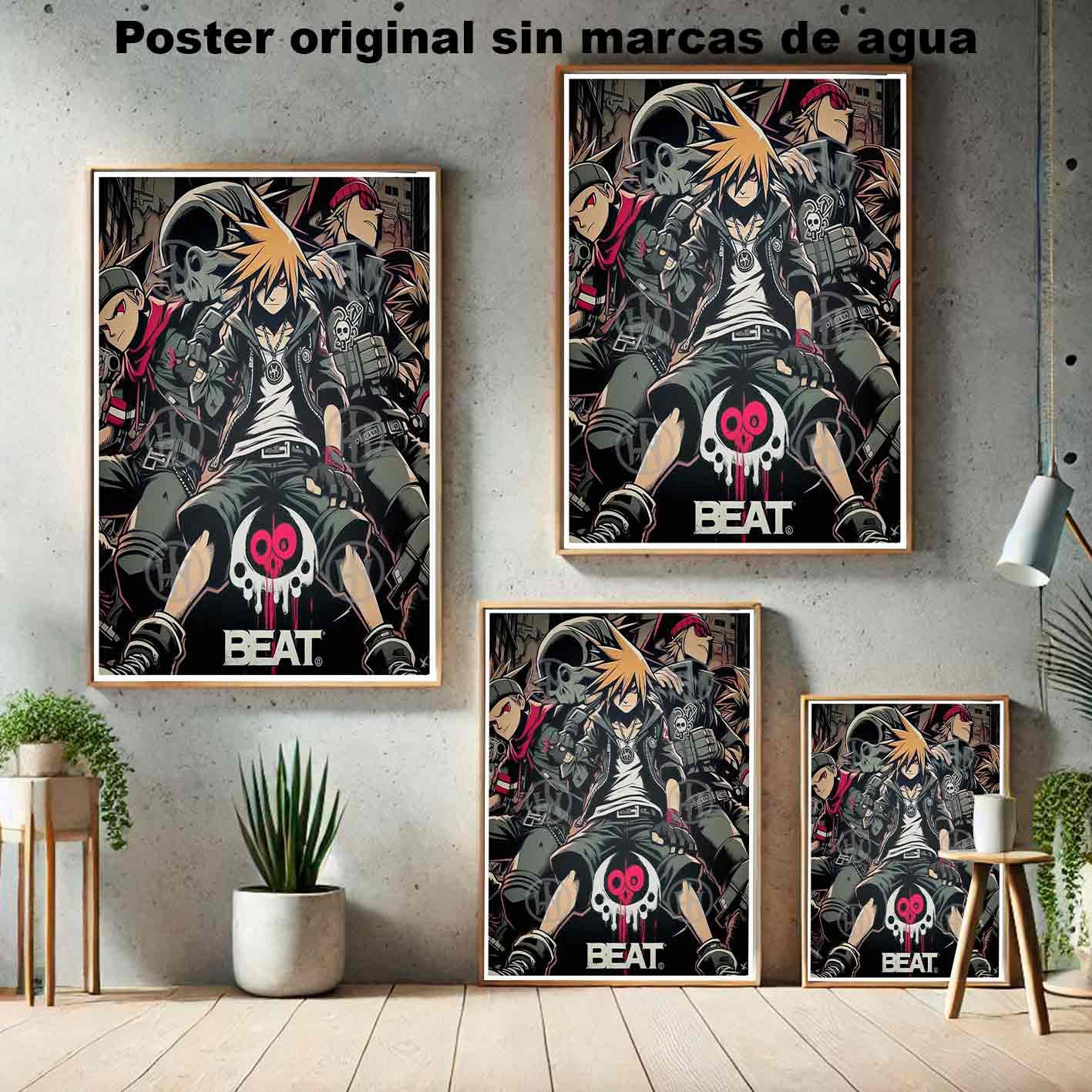 Beat The World Ends with You Manga Aventura Poster de, Beat The World Ends with You-El Póster Personalizado, Historia Nuestra
