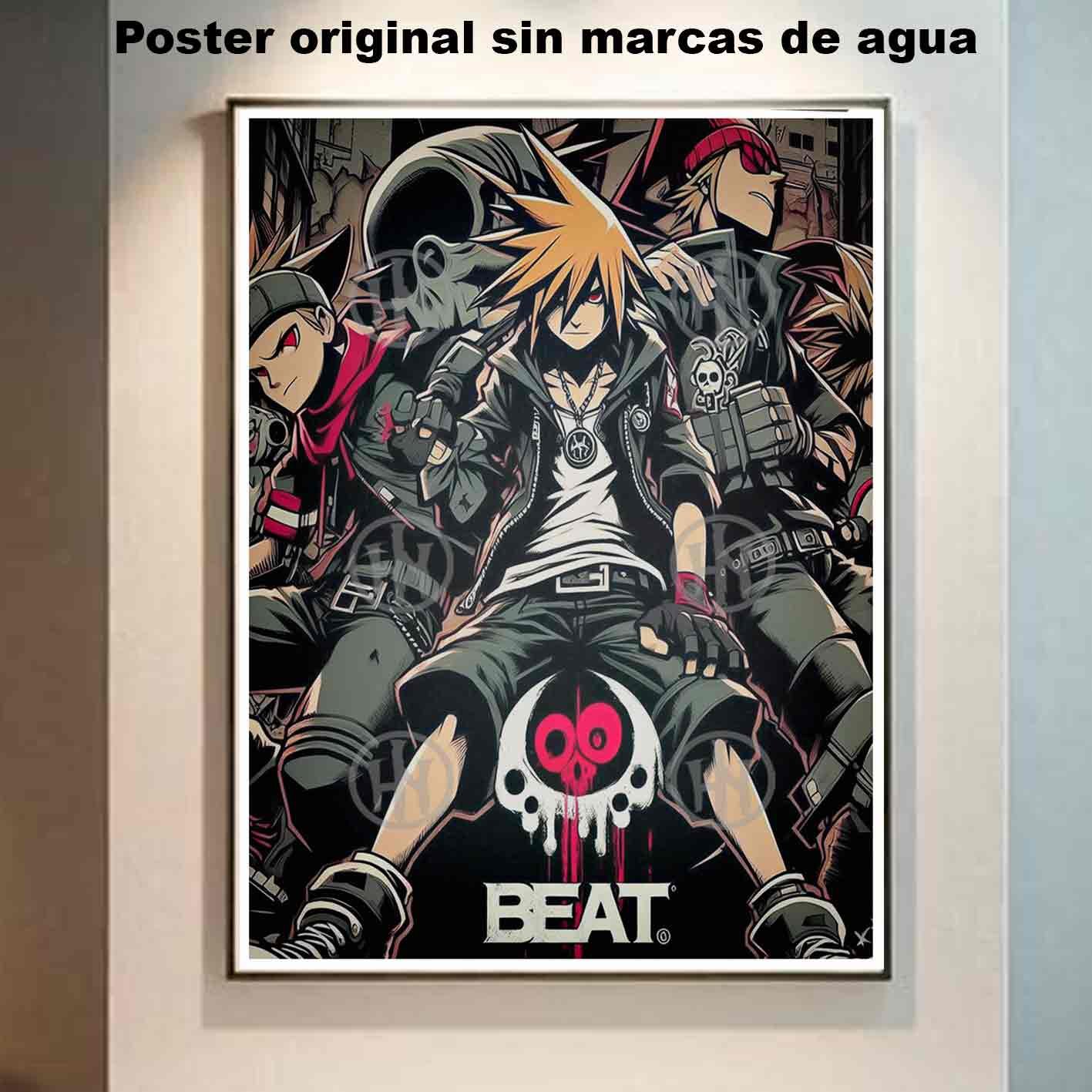 Beat The World Ends with You Manga Aventura Poster de, Beat The World Ends with You-El Póster Personalizado, Historia Nuestra
