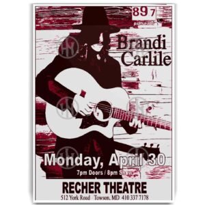 Póster, Poster Brandi Carlile concert, Poster FolkPosters Historia Nuestra, Póster Música | Historia Nuestra