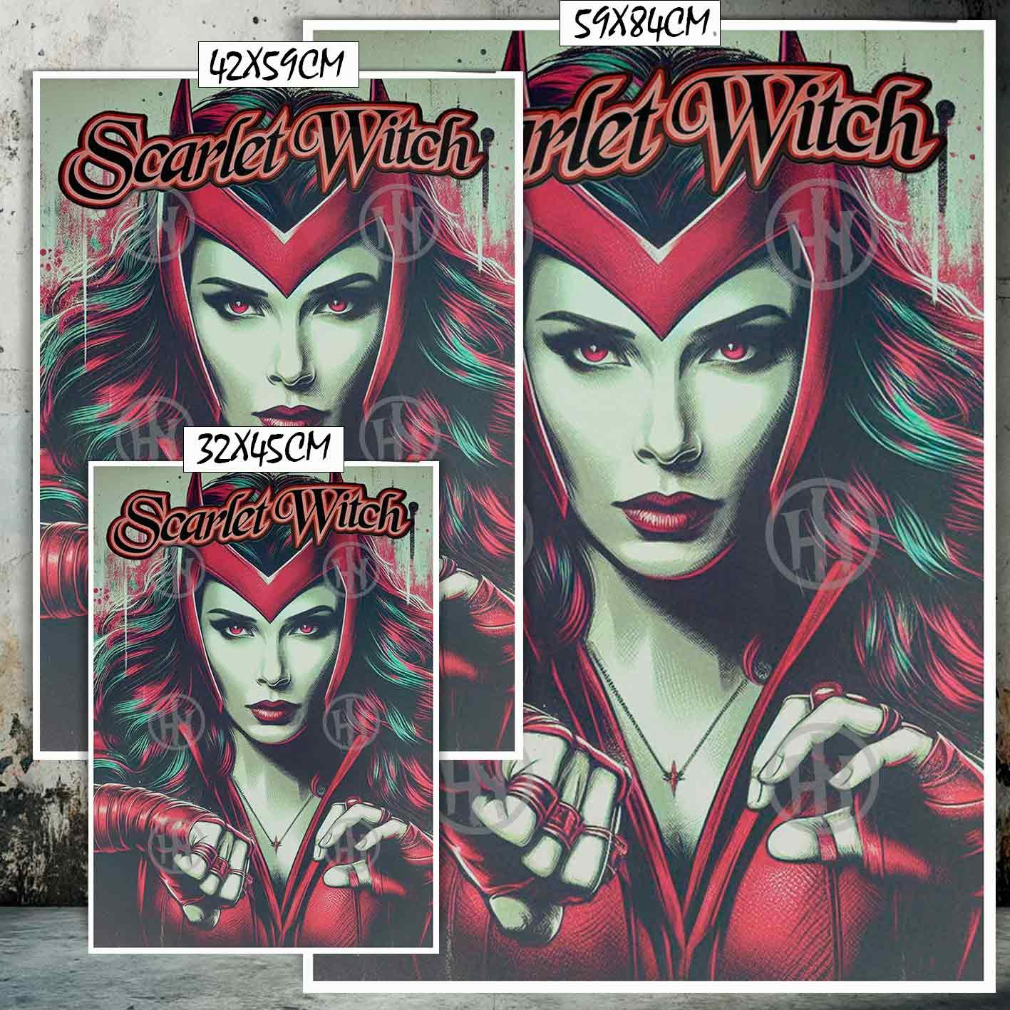 Bruja Escarlata Marvel Superhéroes Poster de Histo, Bruja Escarlata-6-El Póster Personalizado, Historia Nuestra