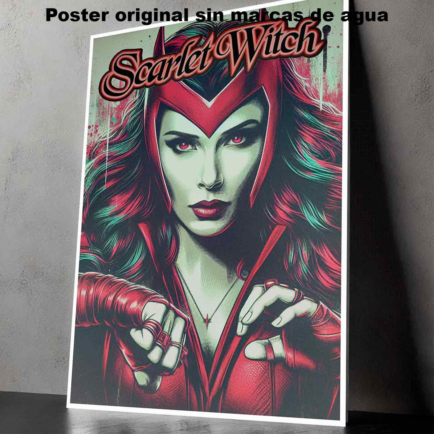 Bruja Escarlata Marvel Superhéroes Poster de Histo, Bruja Escarlata-6-El Póster Personalizado, Historia Nuestra