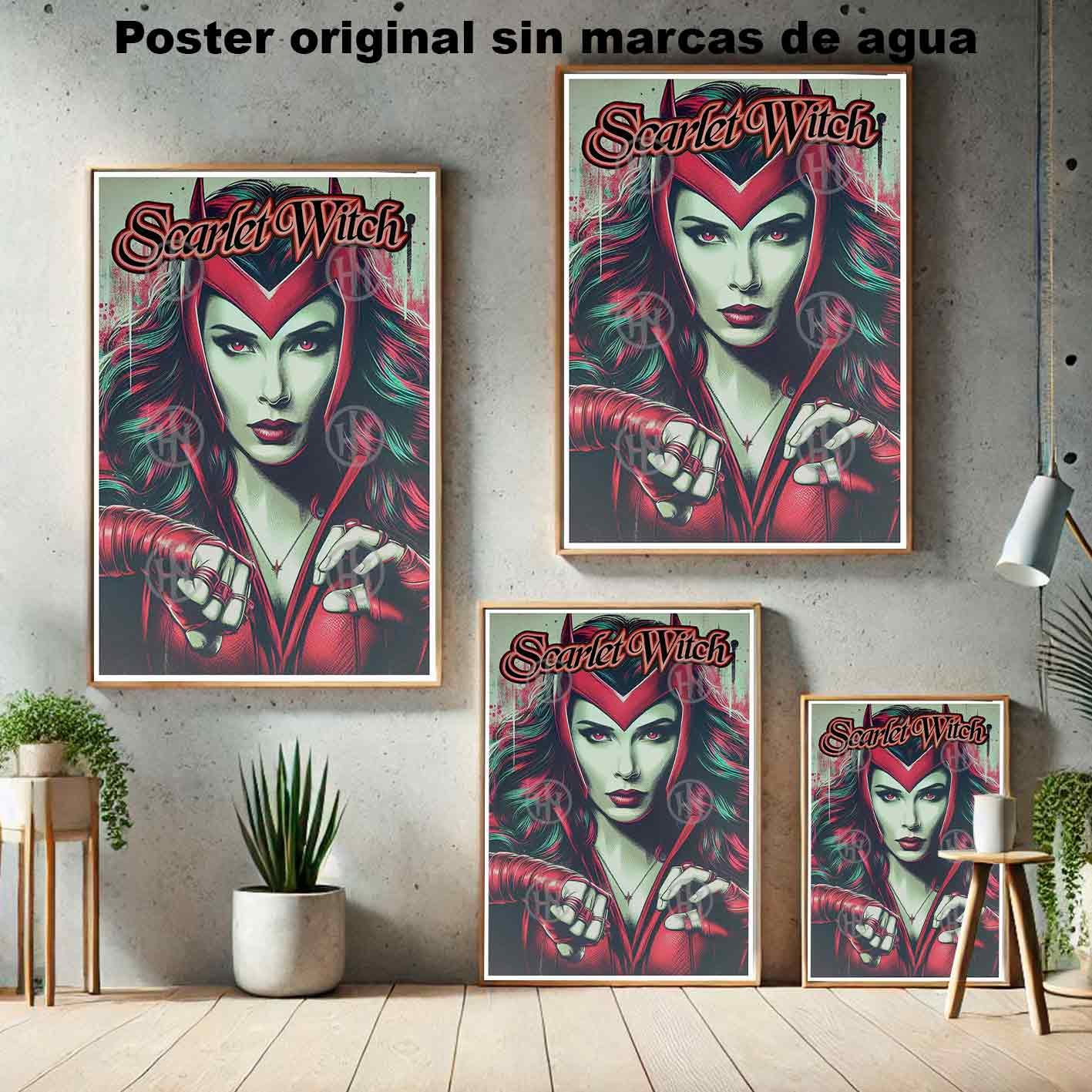 Bruja Escarlata Marvel Superhéroes Poster de Histo, Bruja Escarlata-6-El Póster Personalizado, Historia Nuestra