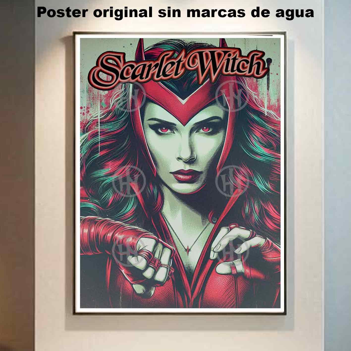Bruja Escarlata Marvel Superhéroes Poster de Histo, Bruja Escarlata-6-El Póster Personalizado, Historia Nuestra