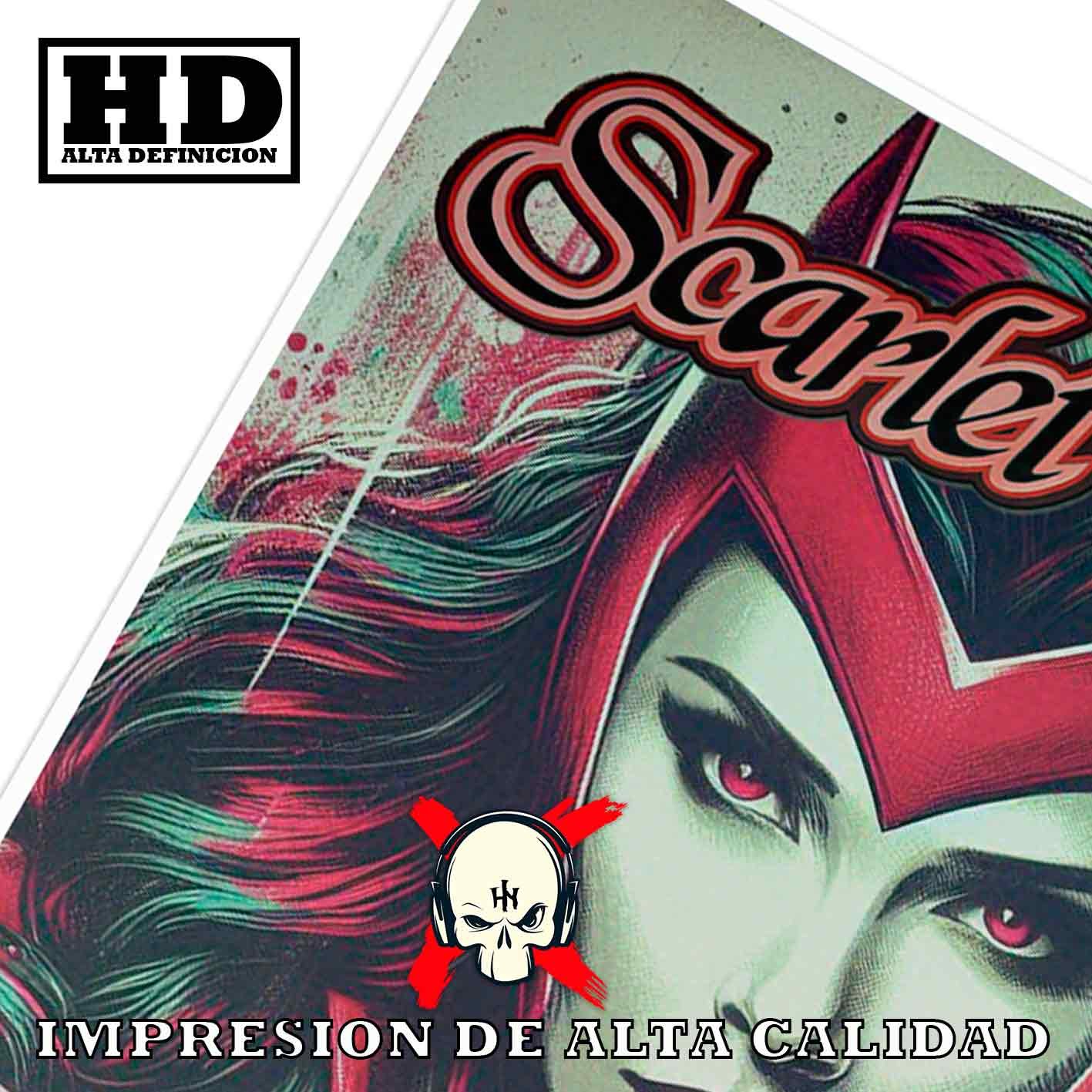 Bruja Escarlata Marvel Superhéroes Poster de Histo, Bruja Escarlata-6-El Póster Personalizado, Historia Nuestra