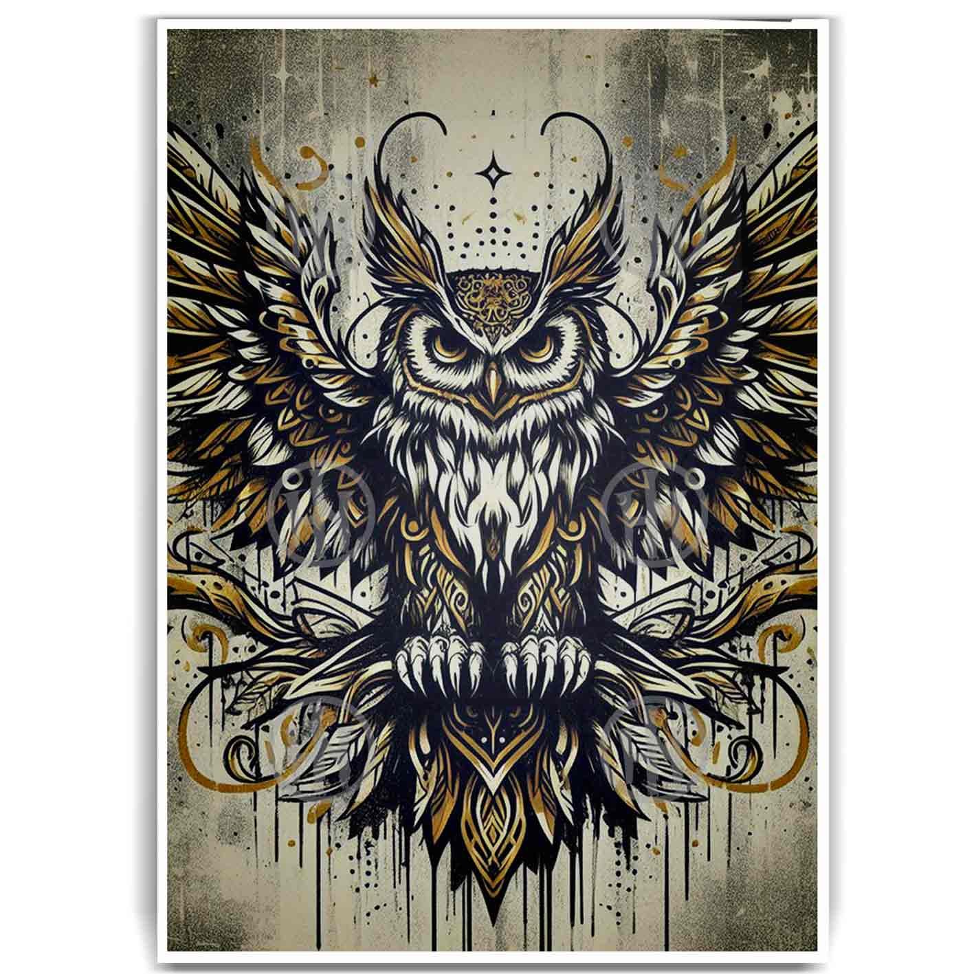 Póster, Póster Buho, Póster Estilos, Póster Historia Nuestra, Póster Tatuajes | Historia Nuestra