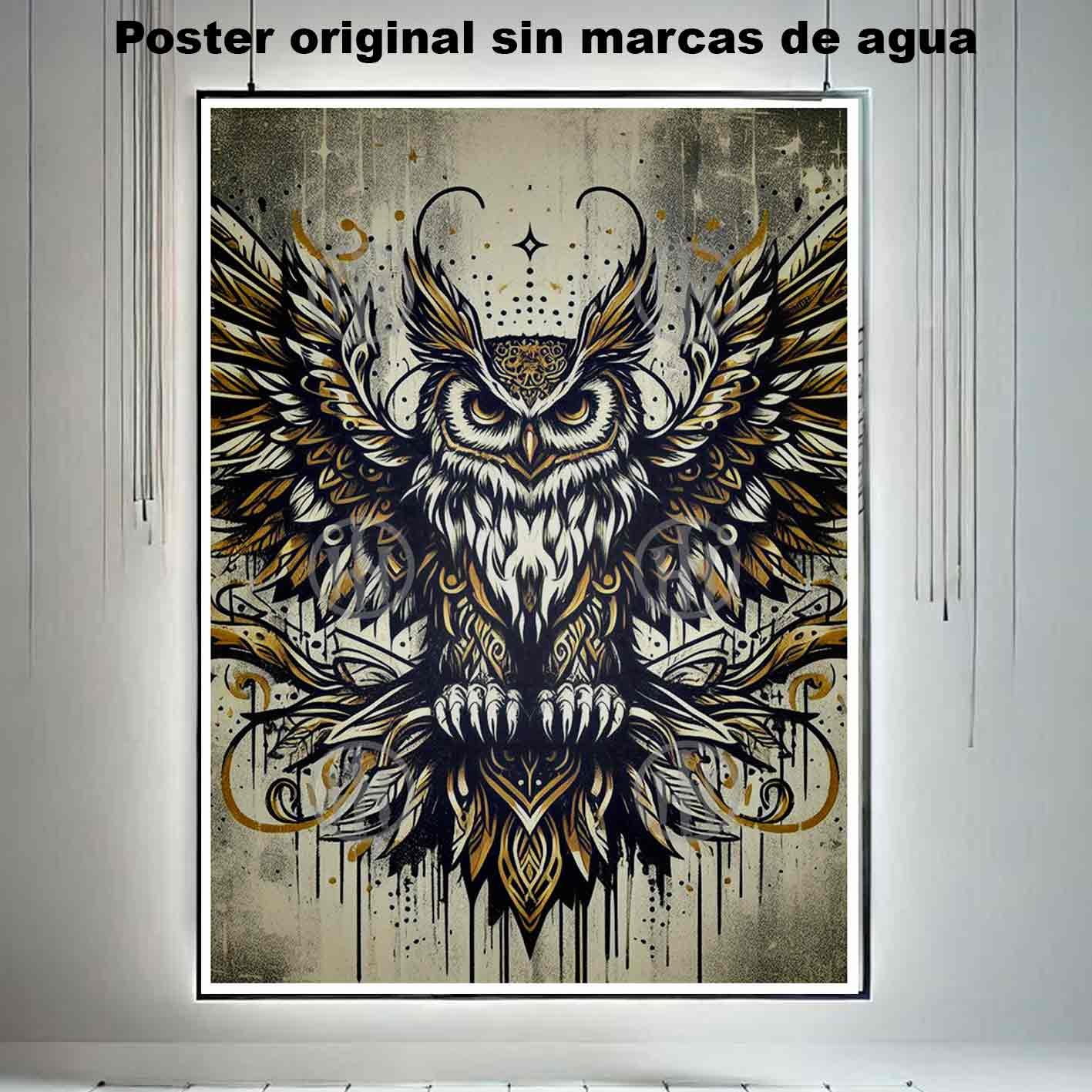 Buho Tatuajes Estilos Poster de Historia Nuestra, Buho-El Póster Personalizado, Historia Nuestra