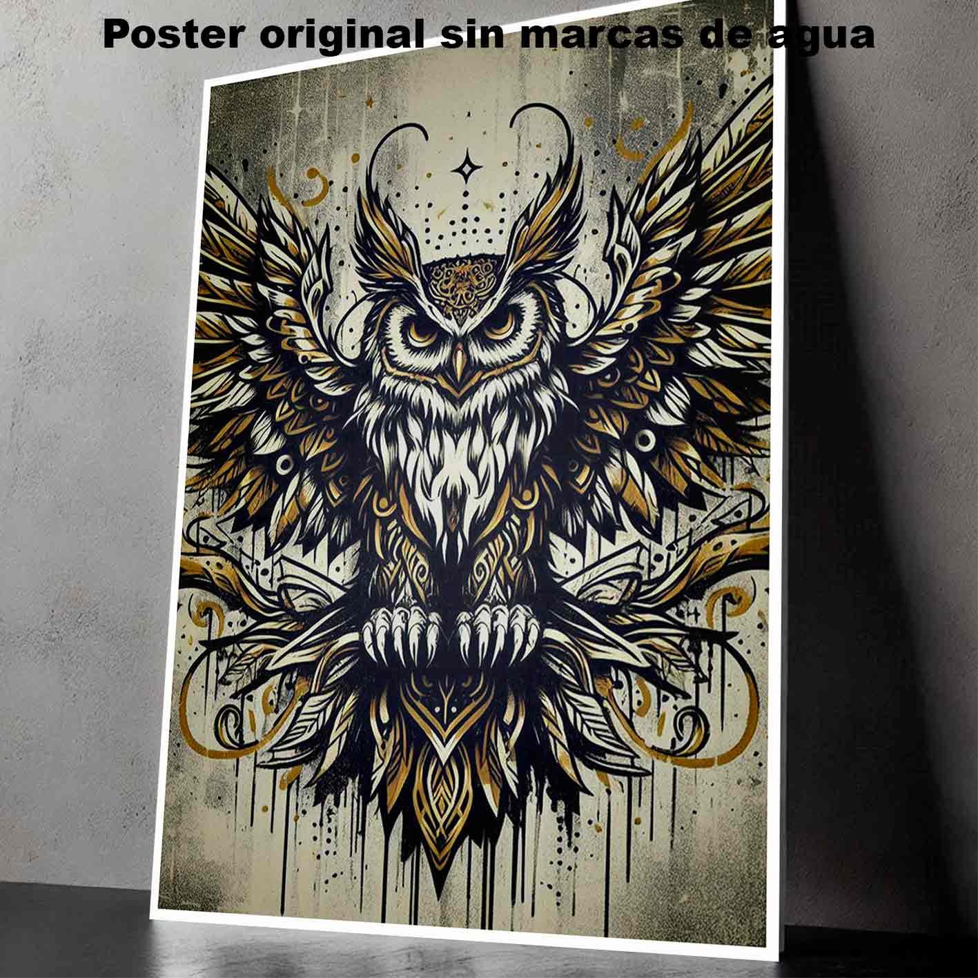 Buho Tatuajes Estilos Poster de Historia Nuestra, Buho-El Póster Personalizado, Historia Nuestra