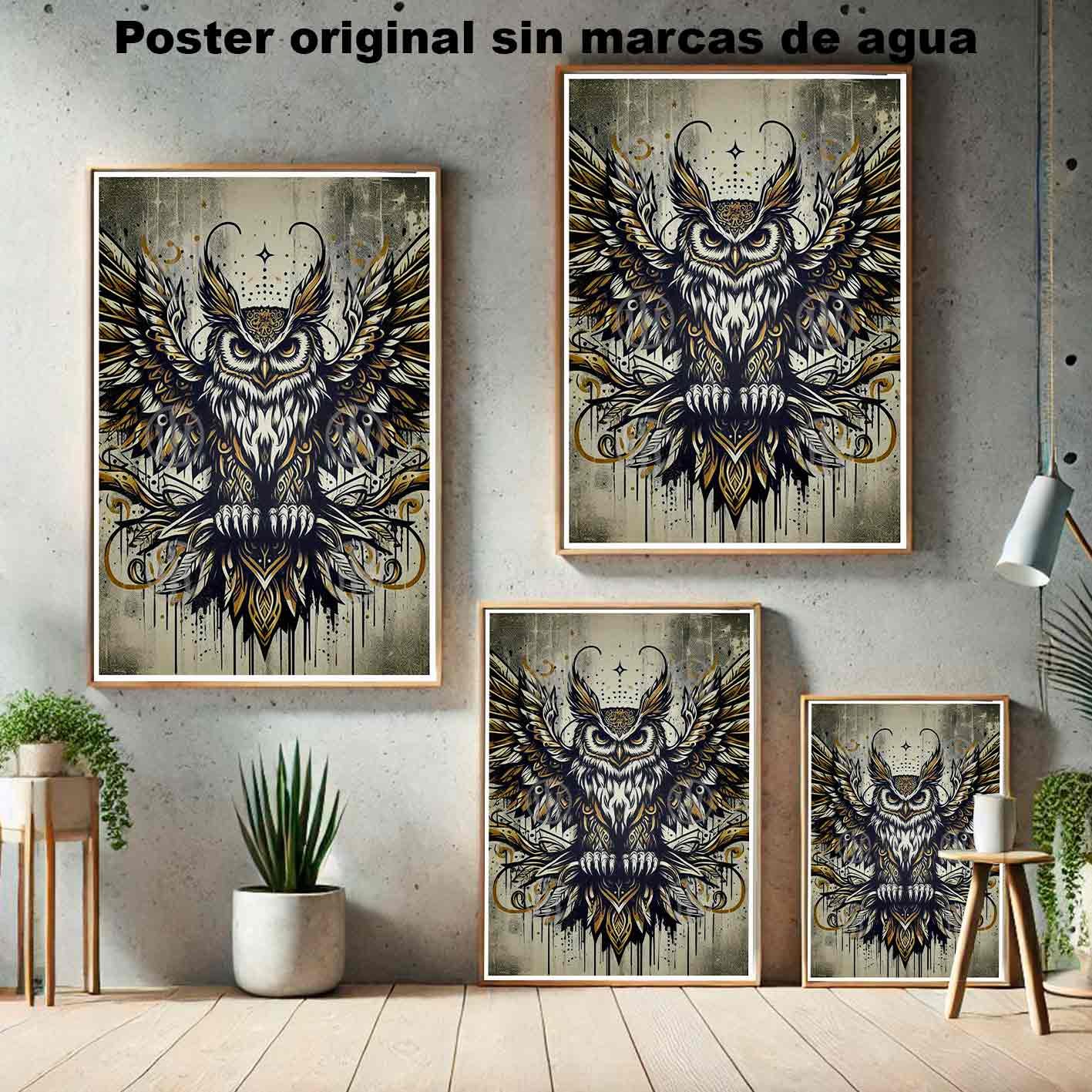 Buho Tatuajes Estilos Poster de Historia Nuestra, Buho-El Póster Personalizado, Historia Nuestra