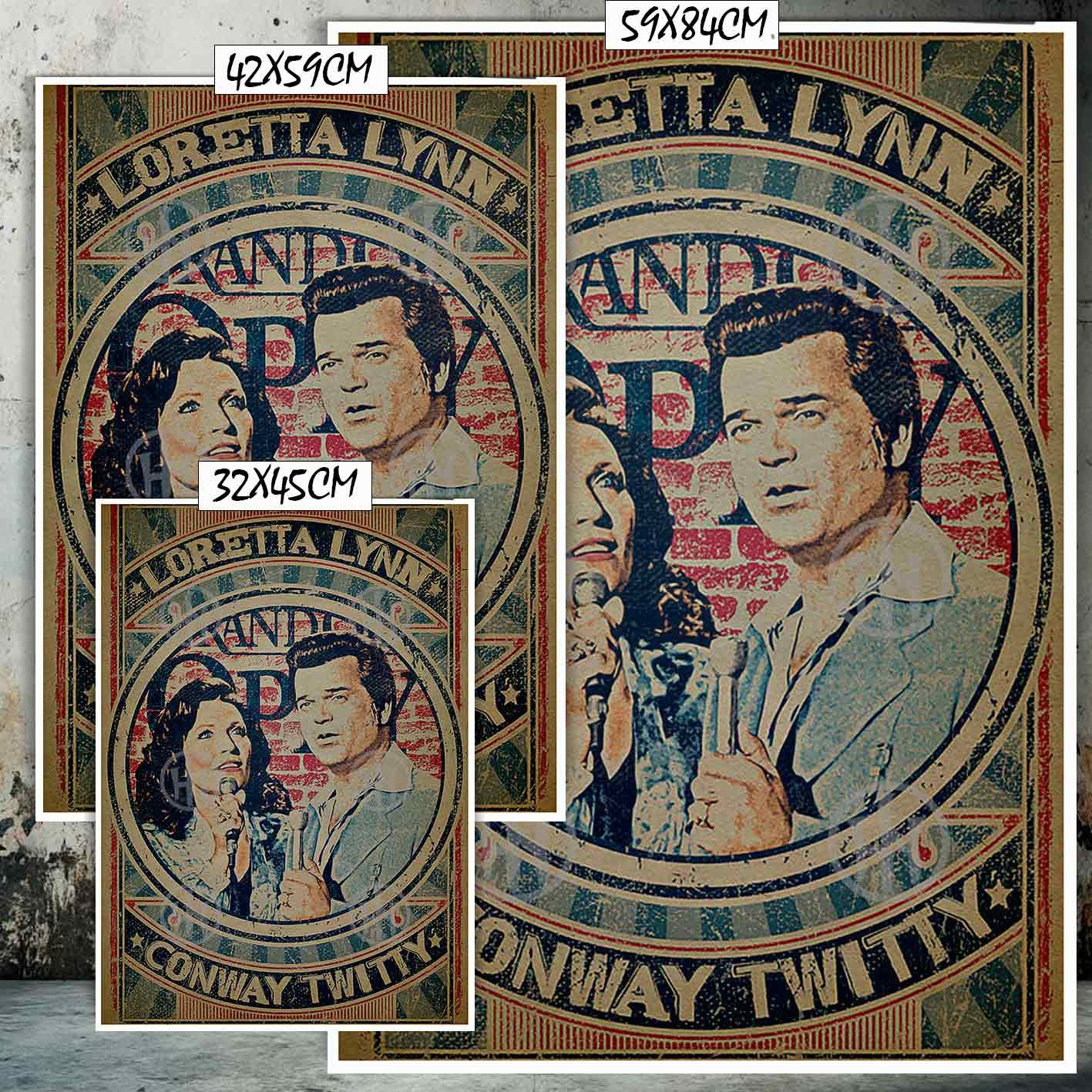 Hanna Poster Castle Rock de Historia Nuestra, Conway Twitty & Loretta Lynn-El Póster Personalizado, Historia Nuestra