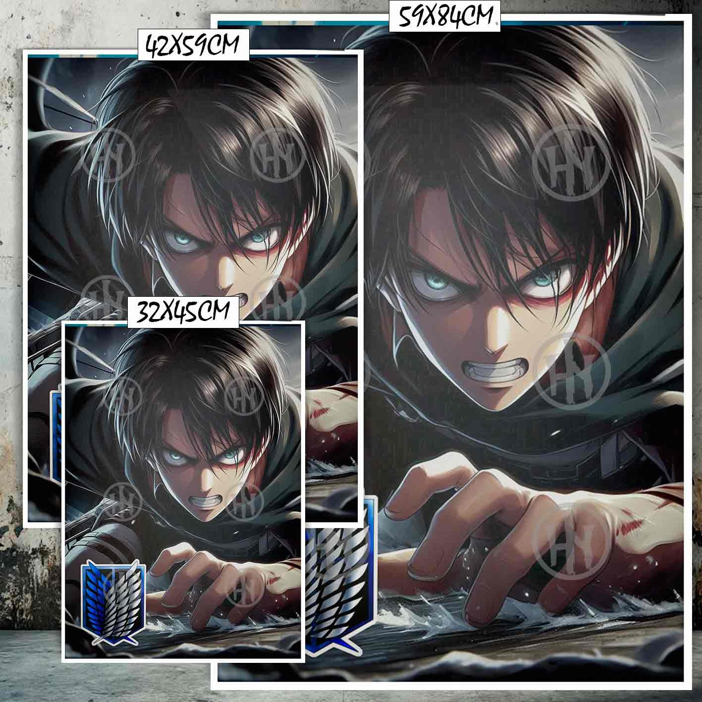 Eren Yeager Attack on Titan Manga Acción Poster de H, Eren Yeager Attack on Titan-El Póster Personalizado, Historia Nuestra