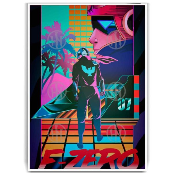 Póster, Poster F-Zero, Poster RetroPosters Historia Nuestra, Póster Videojuegos | Historia Nuestra