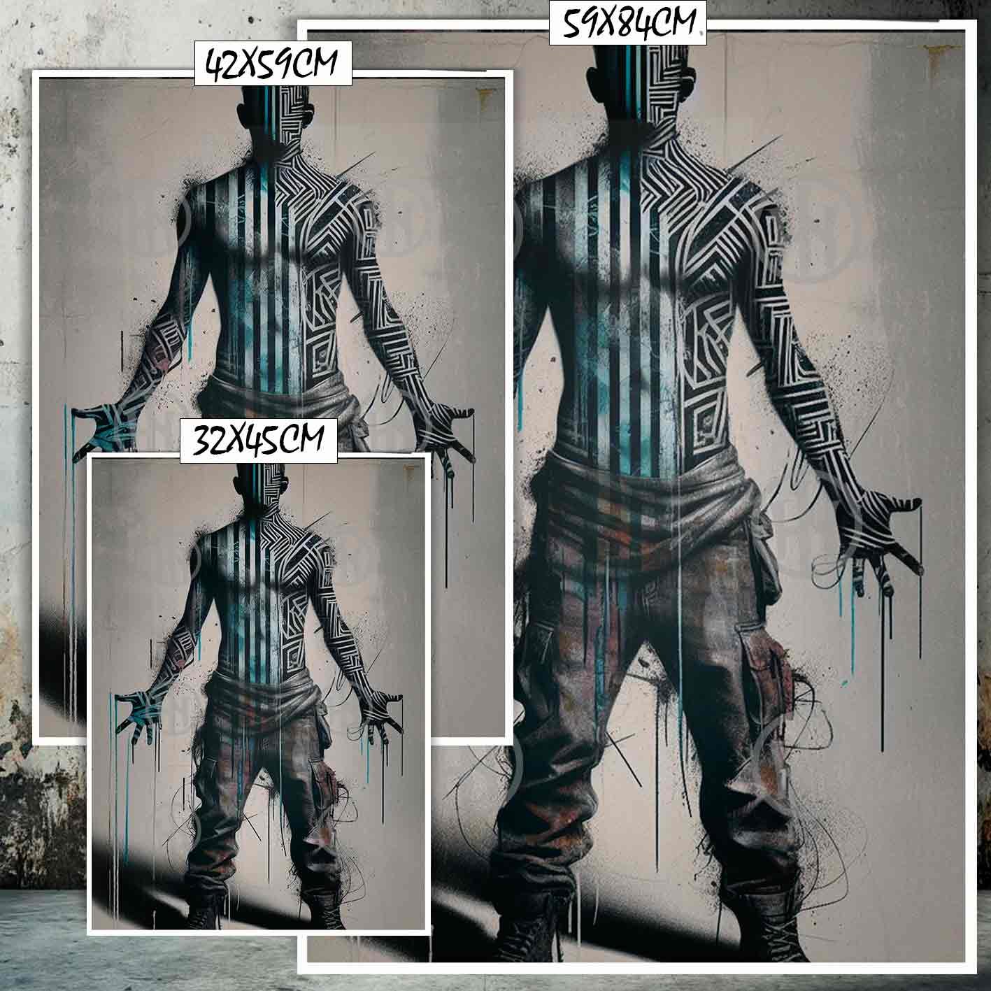 Figura Tatuajes Street Art Poster de Historia Nuestra, Figura-El Póster Personalizado, Historia Nuestra