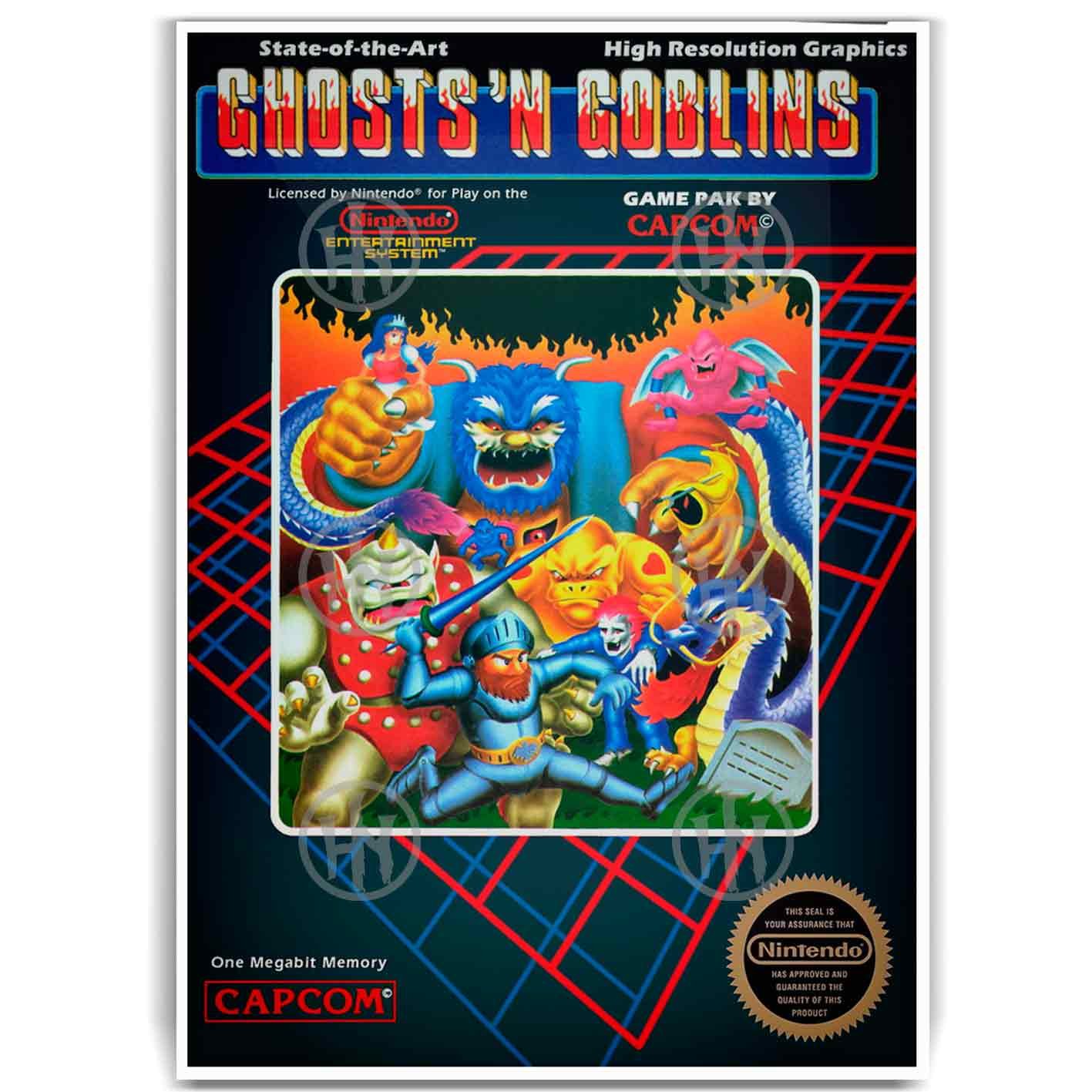 Póster, Poster Ghosts n Goblins, Poster RetroPosters Historia Nuestra, Póster Videojuegos | Historia Nuestra