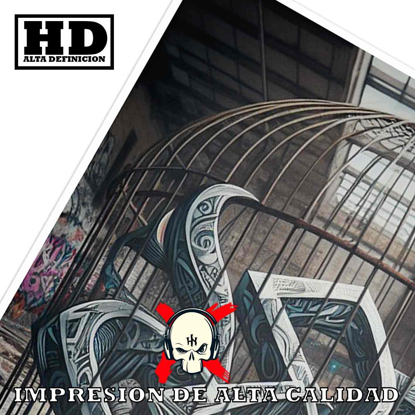 Jaula Tatuajes Street Art Poster de Historia Nuestra, Jaula-El Póster Personalizado, Historia Nuestra