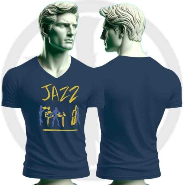 Jazz Band Musica Azul Marino, Jazz Band Camiseta unisex manga corta, Historia Nuestra