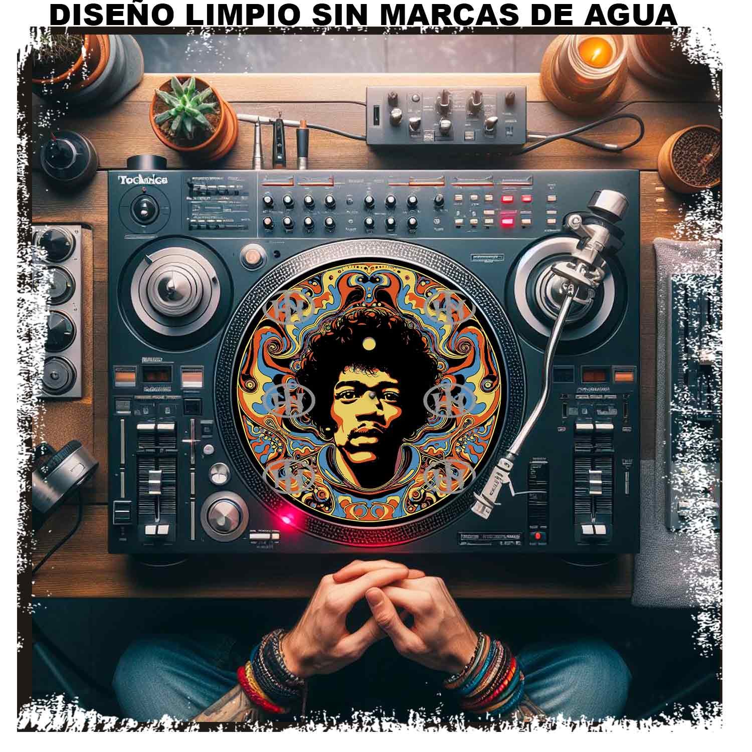 Jimi Hendrix Musica colores, Jimi Hendrix slipmat personalizado, Historia Nuestra