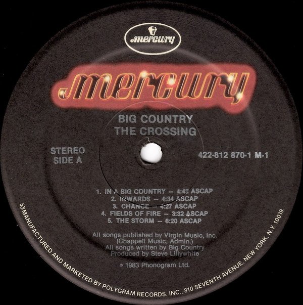 Big Country, LP, New Wave, Pop Rock | Historia Nuestra