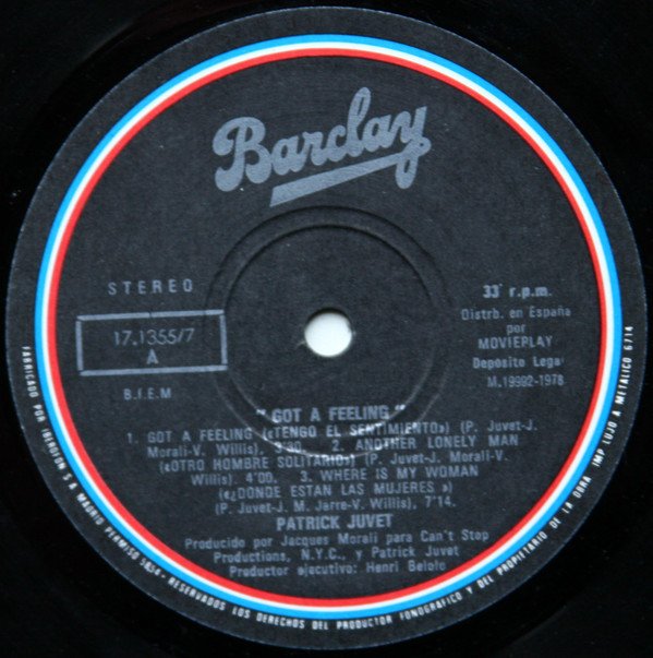 Disco, LP, Patrick Juvet | Historia Nuestra