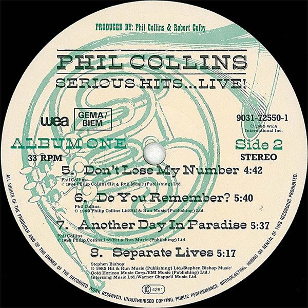LP, Phil Collins, Pop Rock, Soft Rock | Historia Nuestra