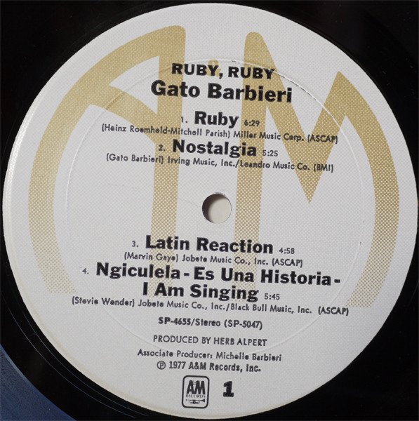 Gato Barbieri, Latin Jazz, LP | Historia Nuestra