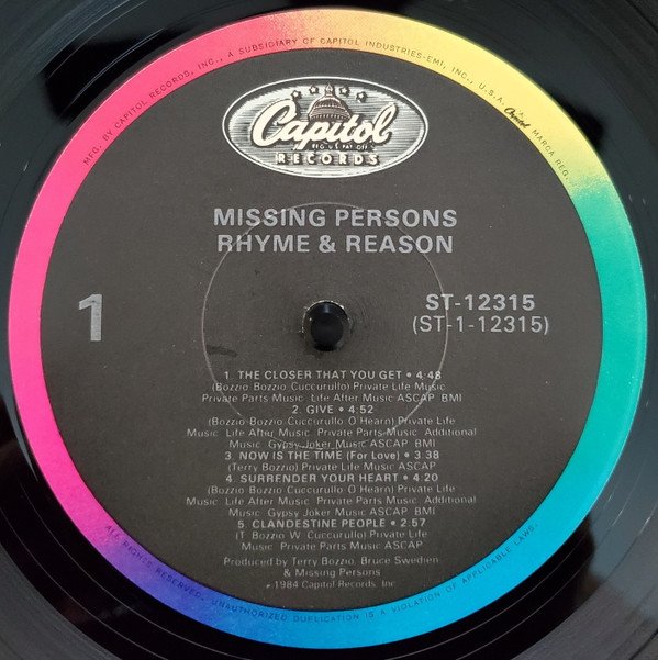 LP, Missing Persons, New Wave, Synthpop | Historia Nuestra
